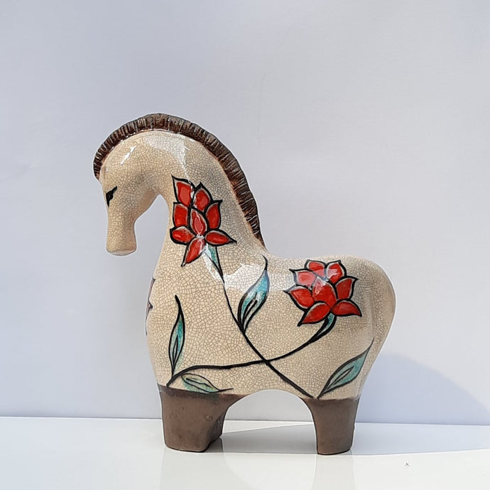Red flower patterned Horse (L)
