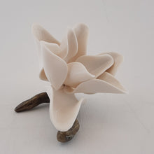 Load image into Gallery viewer, Bronze branch - White porcelain magnolia (S)
