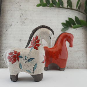 Red flower patterned Horse (L)