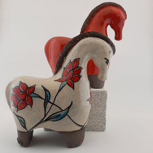 Red flower patterned Horse (L)